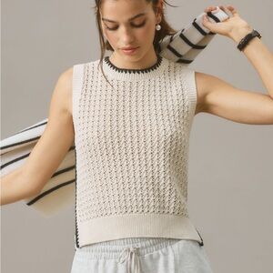 Varley Delaney Anthropologie crochet open knit sweater vest tank top